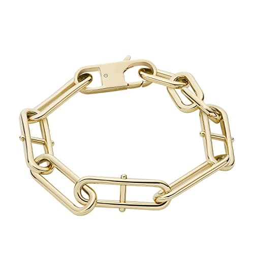 Image of Fossil Bracelet for Women Heritage, Length: 190mm, Width: 8.5mm Gold Stainless Steel Bracelet, JF04234710