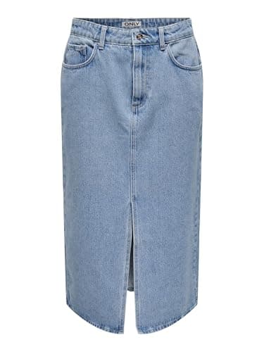 Image of ONLY Female Midi Skirt Jeans, Light Blue (Light Blue Denim), M