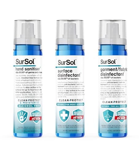 Image of SurSol Travel Sanitising & Disinfectant Kit, 3 x 75ml, clear