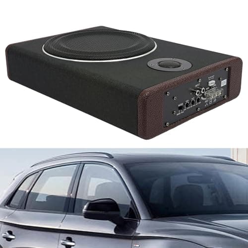 Image of wanwanper Car Subwoofer, 600W 8 Inch Underseat Car Subwoofer Low Profile Stereo System Audio Speaker for Any Vehicle, Strong Compatibility, 34.5 x 26 x 6.8cm, Black