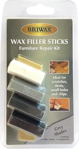 Image of Briwax Filler Sticks Grey – Quick Wood Repair for Scratches, Cracks & Nail Holes | Assorted Shades