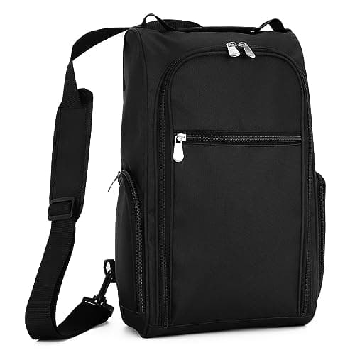 Image of Upgrade Football Boot Bag, Premium Golf Shoe Bag with 3 Zipped Pocket & Adjustable Shoulder Straps, Rugby Boot Bag for Walking, Travel, Storage, Men, Women, Kids, Gift (Black)