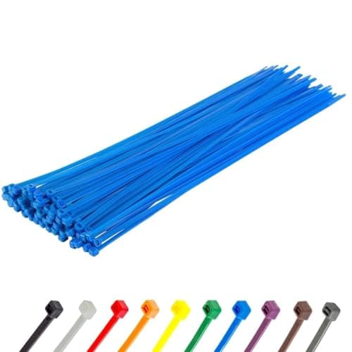 Image of Gocableties Blue Cable Ties, 300mm x 4.8mm, Pack of 100, 12" Premium Nylon Zip Ties, Multi-Purpose Plastic Tie Wraps, Secure Self-Locking Mechanism, for Home, Garden, Office and DIY