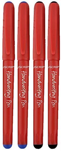 Image of Manuscript Blue & Black Handwriting Pens With Comfort Grip (Pack of 4)