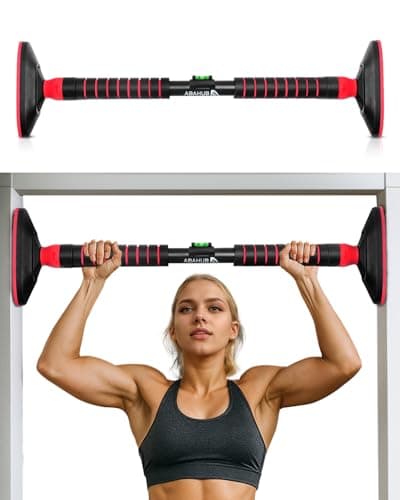 Image of Abahub Home Pull Up Bar - Doorway Mounted | Foldable Space Saver for Apartments/Garages | Multi-Grip Strength Training Premium Black