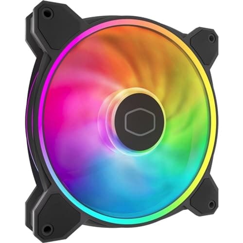 Image of Cooler Master MasterFan MF140 Halo² Fan, Duo-Ring ARGB Gen 2 LED Rings, 120mm 1600rpm Dynamic PWM, Enlarged Fan Blades, Hybrid Frame for PC Case, Liquid and Air Cooler (MFL-B4DN-16NP2-R2),Black