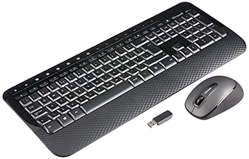 Image of Microsoft Wireless Desktop 2000 Keyboard and Mouse Set, UK Layout - Black, 1 Count