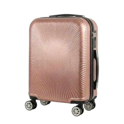 Image of MF Handbags EasyJet Approved 45x36x20cm 4-Wheel Hard Shell Cabin Suitcase – Lightweight Underseat Hand Luggage, 360° Spinner Wheels, Combination Lock, Durable Travel Trolley (Rose Gold)