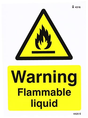Image of Caledonia Signs 24420E Flammable Liquid Sign, Self Adhesive Vinyl, 200 mm x 150 mm