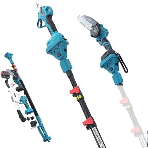 Image of KATSU FIT-BAT 21V Cordless Telescopic Pole 132-253cm with Brushless Chainsaw and Brushless Pruner Shear 3-in-1 Kit, 3.0Ah Battery and Charger Included, for Tree Branches Trimming Pruning