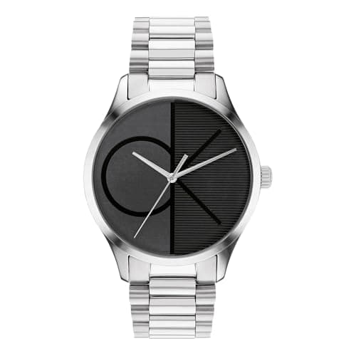Image of Calvin Klein Analogue Quartz Watch for Men and Women Iconic Collection with Silver Stainless Steel Bracelet - 25200163