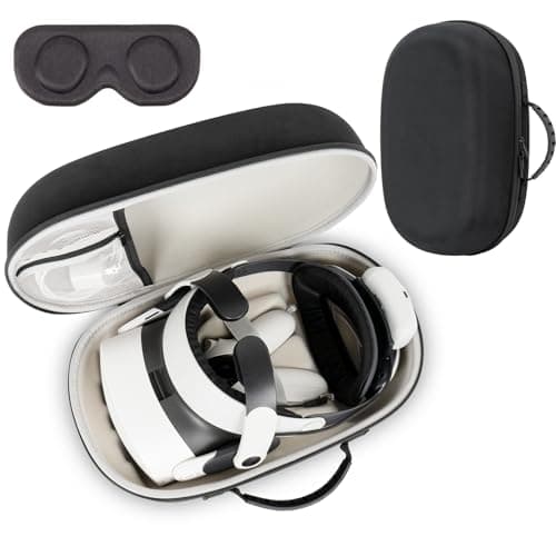 Image of XINGFUDAO Large Carrying Case for Meta Quest 3/Quest 3S, Protective Storage Bag Compatible with Kiwi/BOBOVR/Maecker Headstrap and Accessories, Black