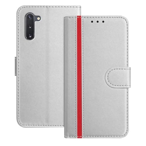 Image of Mo-Beauty Compatible with Samsung Galaxy Note 10 Case, Leather Flip Wallet Cover with Magnetic Closure [Kickstand] [Magnetic] [Card Slots] Case for Samsung Note 10 (White)