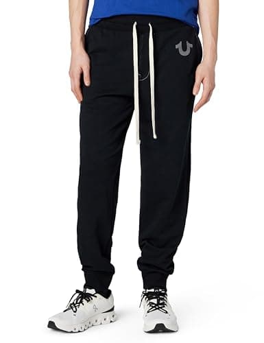 Image of True Religion Men's Classic Logo Sweatpant, Black, Medium