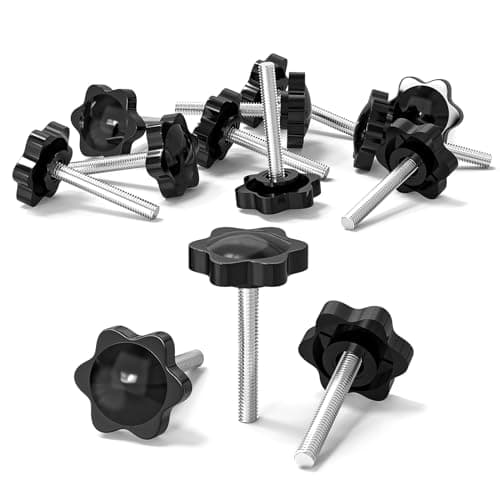 Image of 10 Pcs M6 Screws, M6 x 40mm Thread Star Knobs, Thumb Screws, Plastic Hex Shaped Clamping Knob Handle Hand Tightening Screw Knob for Umbrella Base Replacement