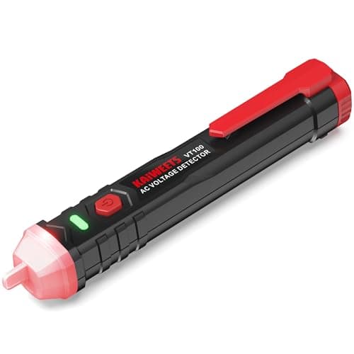 Image of KAIWEETS Voltage Tester, Non Contact Voltage Detector Pen, 50V to 1000V AC, Audible and Flashing LED Alarms, Wire Breakpoint Finder, Electrical Tester with Flashlight, Buzzer Alarm VT100