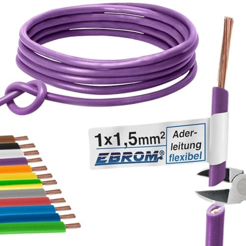 Image of 100 m H07V-K 1.5 mm² 1 x 1.5 mm² (mm2) - flexible multi-strand - 100 m - green - white - yellow - brown - light blue - dark blue - green / yellow - transparent - orange - red - purple - black
