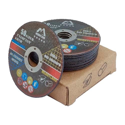 Image of Merryland Cutting Disc 50mm Metal for Angle Grinder, 50 X 1.0 X 10 mm Cutting Wheel 10 Pieces, INOX Stainless Steel Iron Universal 2 inch Type 41, Expert-Line E13151022-10