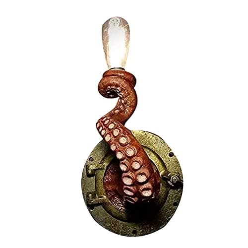 Image of Retro Tentacle Wall Lamp - Unique Electric Light Fixture for Home Decor, Stylish Design, Perfect for Doorway, Living Room, Bedroom, Red Bulbs Included