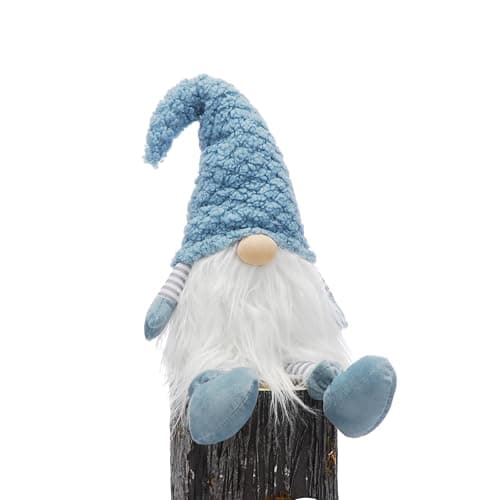 Image of Festive Productiions 53cm Tabletop Dangly Legs Blue Knitted Hat Gonk Decoration