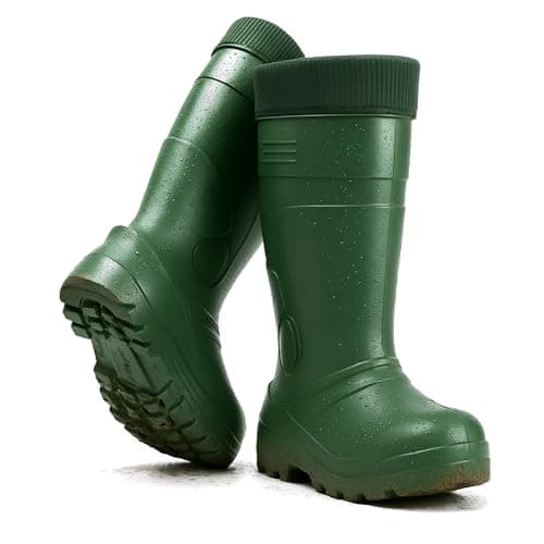 Image of Men’s Thermal Waterproof Wellington Boots - Lightweight EVA Fleece Lined Insulated Wellies - Warm Mens Wellingtons for Fishing, Gardening, Farming, Hunting, and Outdoor Work - Comfortable to -30°C