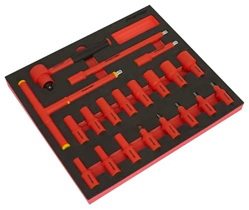Image of Sealey Premier 20pc 3/8" Sq Drive Insulated Socket Set with Tool Tray - VDE Approved - TBTE02
