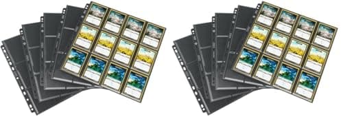 Image of Gamegenic | Gamegenic 24-Pocket Sideloading Pages 10 pcs Pack Black | Trading Card Game Accessory (Pack of 2)