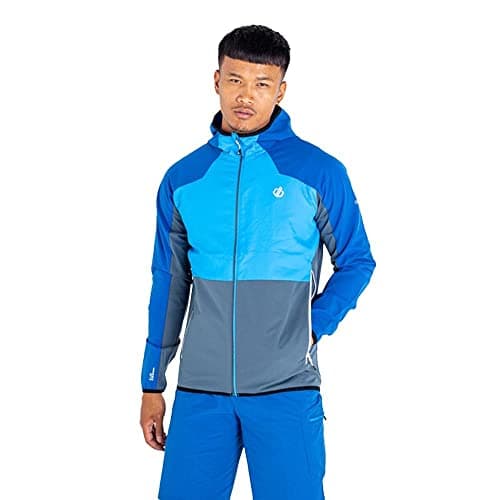 Image of Dare 2b Aptile II SftShll stretch, water-repellent hooded jacket. Featuring Ilus Softshell Endure fabric and SeamSmart technology. Suitable for walking and hiking.