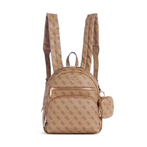Image of GUESS Power Play Tech Backpack Latte Logo, Latte Logo, One size