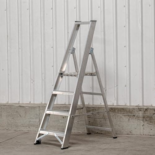 Image of BPS® Industrial Platform Step Ladder/Ladders | 150kg Load Capacity | Aluminium | Heavy Duty | EN131 Pro Certified | 0.97m Platform Height | 4 Steps