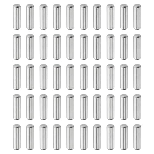 Image of sourcing map 50Pcs 5mm x 16mm Dowel Pins, 304 Stainless Steel Cylindrical Shelves Support Pegs Locating Pin Shelf Fasten Elements for Bookshelf Cabinet Furniture Component (GB119), Silver