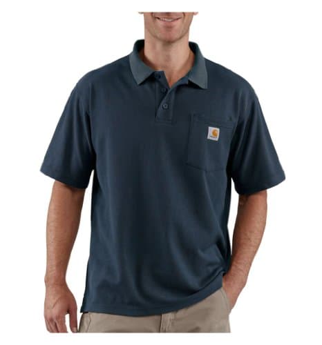 Image of Carhartt Men's Loose Fit Midweight Short-Sleeve Pocket Polo, Navy, L
