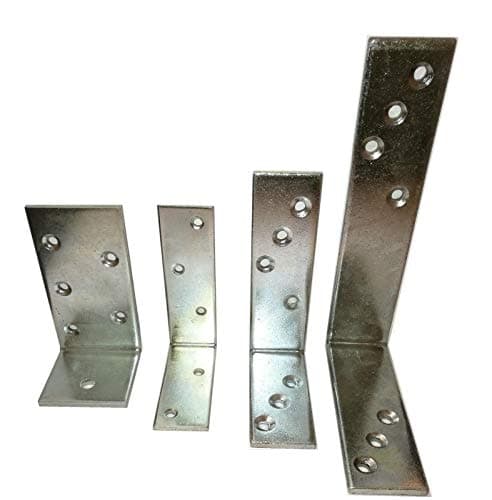 Image of Heavy Duty GALVANISED Angle Brackets Corner L Shape Repair Brace Plate Timber (2, 100 x 75 x 30 mm)