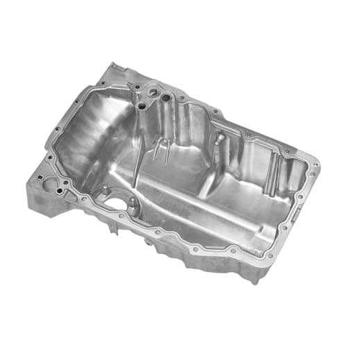 Image of Motoforti No.04E103603G Engine Oil Pan Oil Pan Sump Transmission Oil Pan for Volkswagen Polo 2014-2018 Aluminum Silver Tone