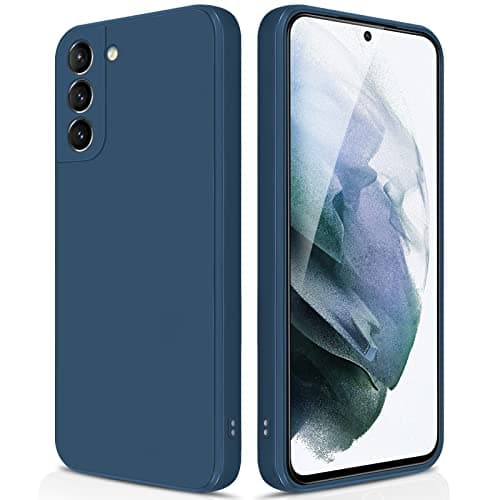 Image of GiiYoon Case Compatible with Samsung Galaxy S21, Silky-Soft Touch Full-Body Protective Phone Silicone Case, Shockproof Cover with Microfiber Lining, Blue