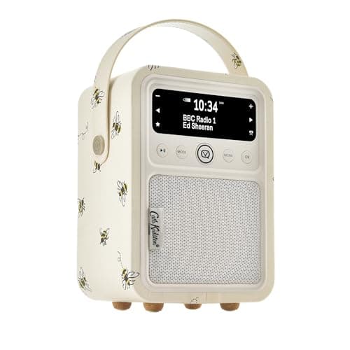 Image of Cath Kidston Portable DAB Radio Alarm Clock - VQ Monty Digital FM Radio with Bluetooth - Rechargeable Radio with Bluetooth Speaker - Dual Alarm DAB+ Radio Bedside with 60 Presets - Bees