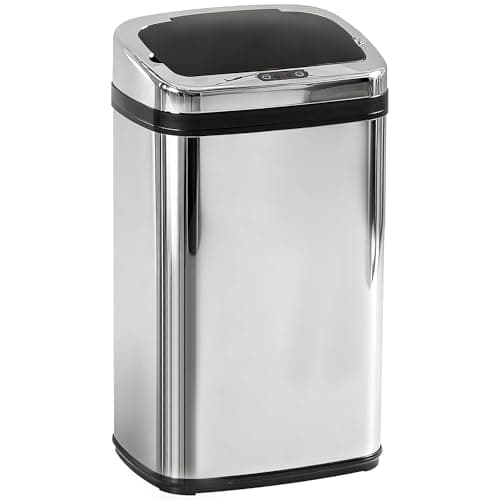 Image of HOMCOM 30L Automatic Kitchen Bin with Lid, Stainless Steel Sensor Bin with Infrared Motion Sensor for Home Office, Bathroom, Living Room, Silver