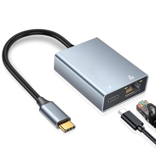 Image of BLKing USBC to Ethernet Adapter,USBC to RJ45 1000Mbps Compatible with MacBook Pro XPS, TV Box, Steam Deck (2IN1 USB C to Ethernet)