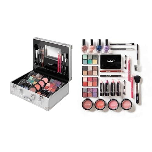 Image of Technic 28 Pcs Professional Carry & Storage Train Case Including Beauty Makeup Cosmetics & Tools