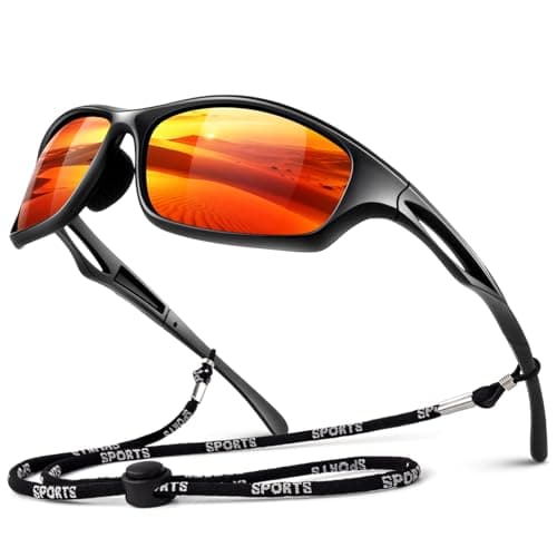 Image of LINVO Polarised Sports Sunglasses Mens Womens Driving Fishing Running Cycling Shades Wrap Around Frame UV400 Protection
