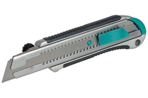 Image of wolfcraft Professional Snap-Off Blade Knife, 25 mm I 4081000 I Knife for Heavy use