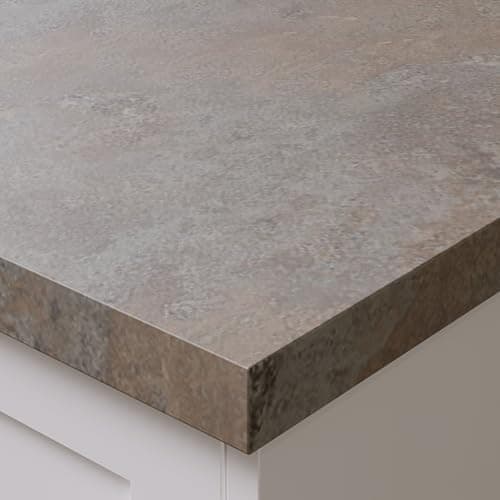 Image of Bushboard Omega Modern Caldeira Square Edge Laminate Kitchen Edging Strip 3000 x 28mm, Matching Stone Effect Trim for Worktops and Breakfast Bars