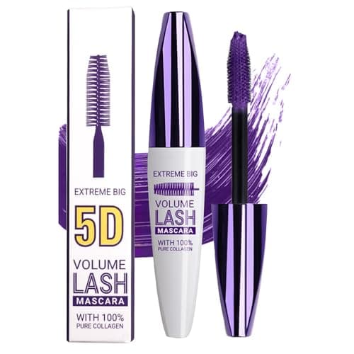 Image of 5D Purple Liquid Mascara - Volumizing, Lengthening, Curling, Waterproof, Smudge-Proof Colored Mascara for Eyelashes - Ideal for Cosplay, Party, and Stage Makeup - Women & Girls (Purple)