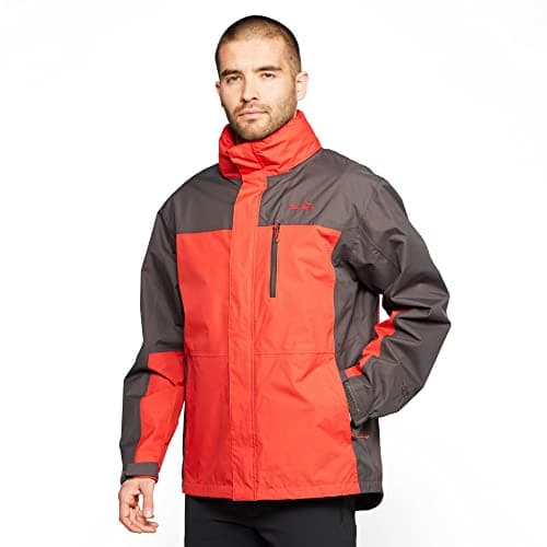 Image of Peter Storm Men’s Pennine Jacket with Rollaway Hood and 4 Zipped Pockets, Waterproof, Breathable, Lightweight & Adjustable Raincoat (UK, Alpha, M, Regular, Regular, Red)