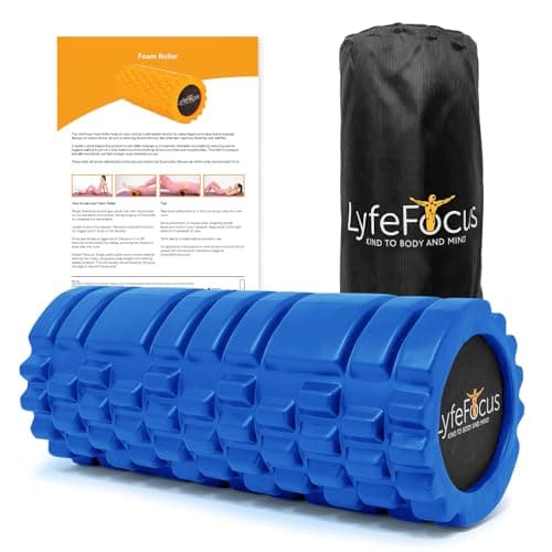Image of LyfeFocus Premium Trigger Point Foam Roller - Multi Pressure Point with 3 Unique Moulds for Muscle Tension - Specialist Approved Sports Massage Roller for Deep Tissue Therapy - with Carry Bag (Blue)