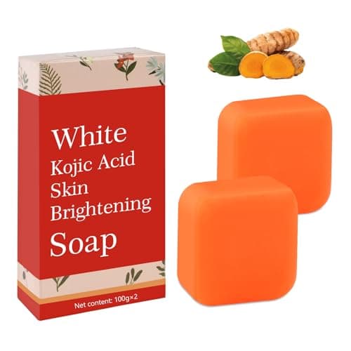 Image of Pure Kojic Acid Skin Brightening Soap Bar 200g - Gentle Formula for Face & Body, Evens Skin Tone with Foaming Net, Safe for Sensitive Skin