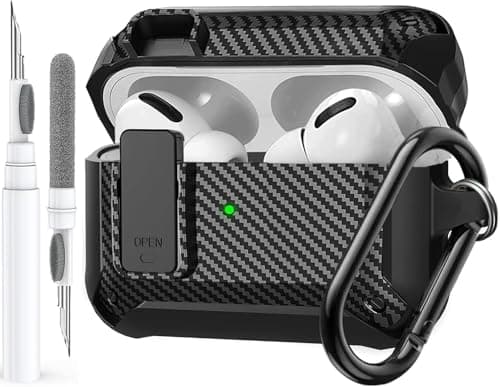 Image of OTOPO for Airpods Pro 3 Case with Lock Clip, Rugged Apple Airpods Pro 3rd Generation Cover 2025 Men Women, Armor Shockproof iPod Pro3 Gen Protective Hard Shell with Cleaner Kit, Black