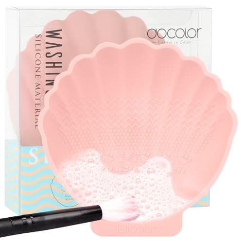 Image of Docolor Makeup Brush Cleaner Mat - Silicone Portable Cleaning Pad for Brushes, Beauty Blenders, Powder Puffs & Sponges and Makeup Tools, Easy to Use and Quick-Dry Design for Travel and Daily