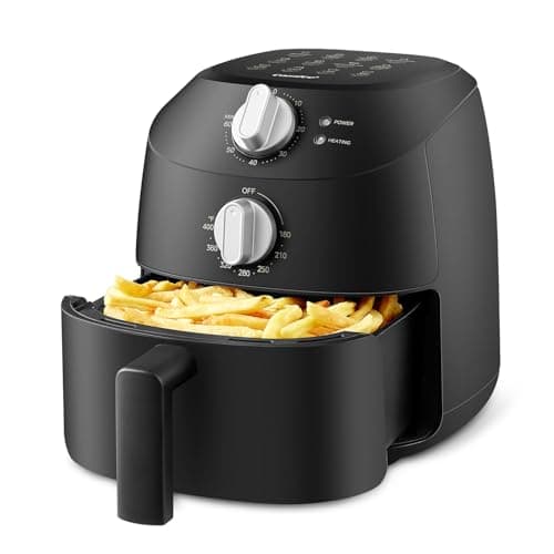 Image of Midea Compact 2L Air Fryer – 12 Preset Menus, Adjustable Timer, 80-200°C Temperature Control, 1150W, Dishwasher-Safe Non-Stick Basket, BPA-Free, Space-Saving Design – Ideal for Small Kitchens (Black)