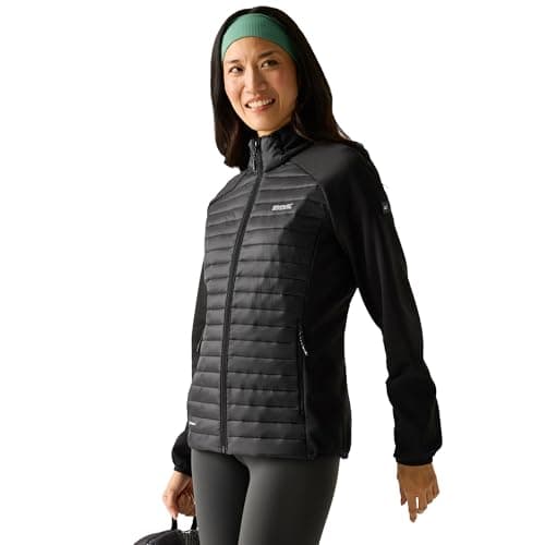 Image of Regatta Womens Clumber Hybrid Quilted Jacket Water Repellent Insulated Walking Hiking Coat 18 Black